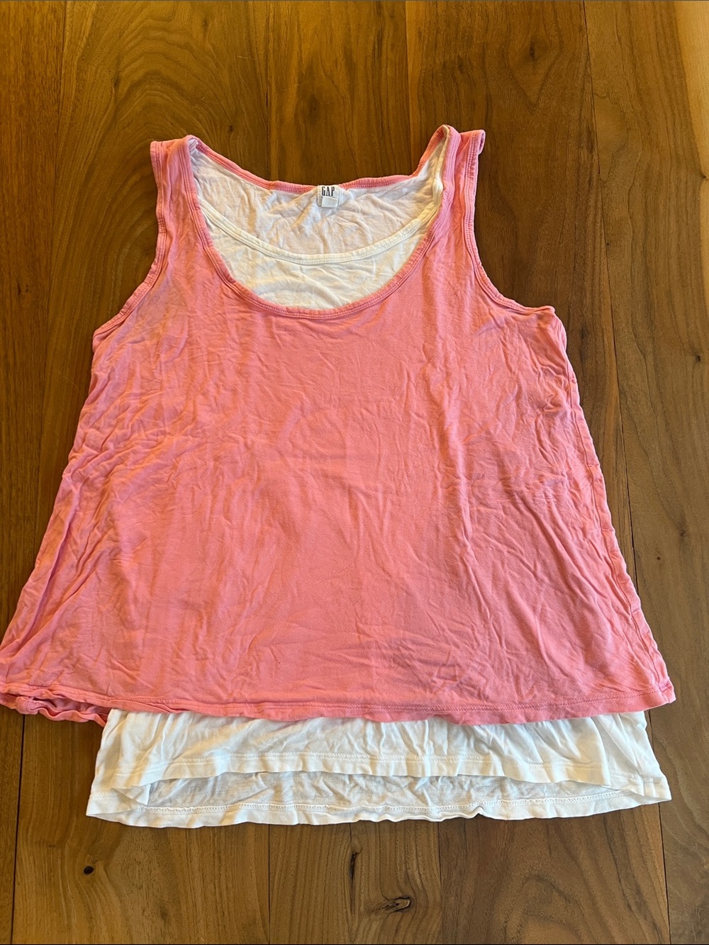 GAP Maternity Pink Double-Layer Tank Top XS – Stretchy Layering